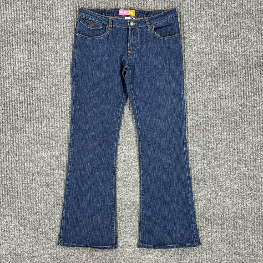 Tough Club Womens Size 13 Flared Jeans Dark Wash Stretch Denim Y2K Style